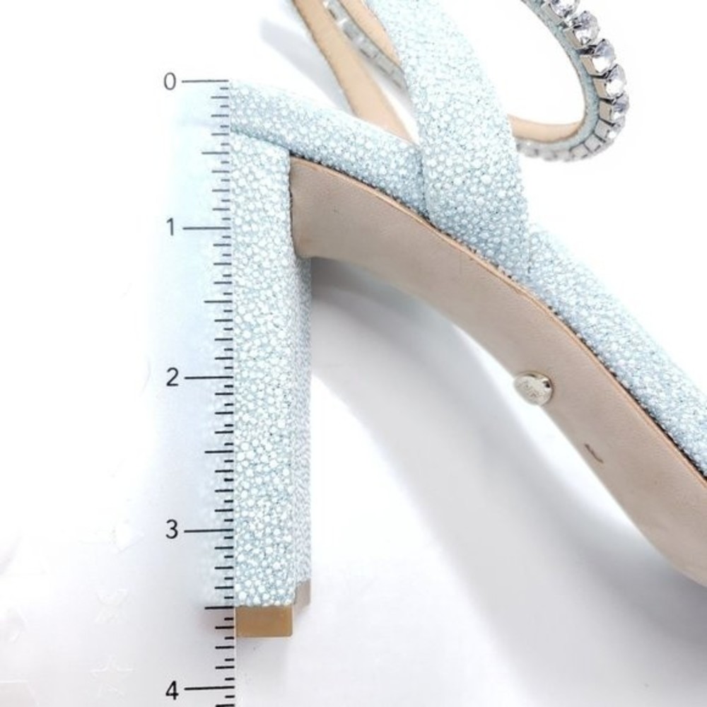 Badgley Mischka Size 6 Tasmine Crystal Ankle Strap High Heel Sandal Soft Blue - Picture 7 of 7